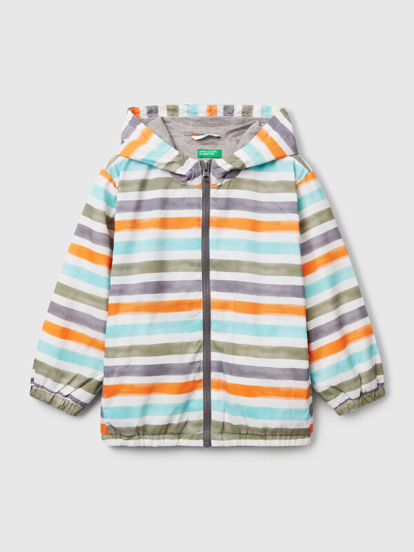 Veste légère rayée à capuche Garçon