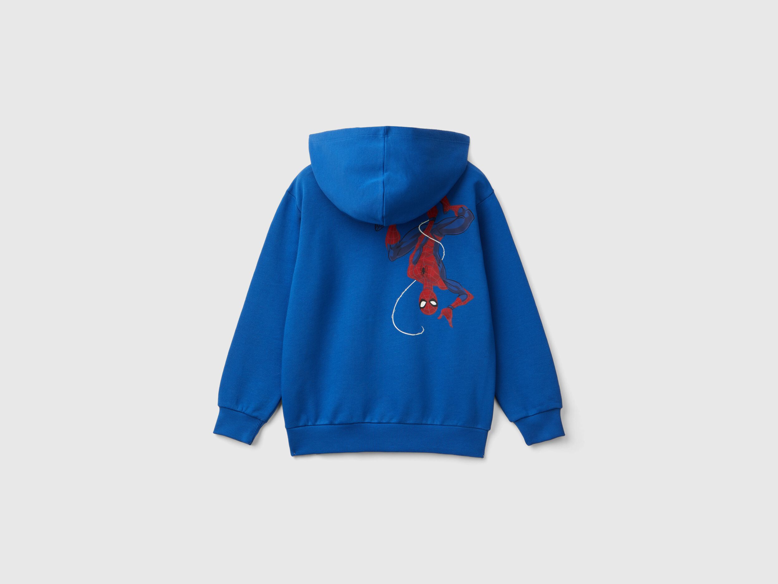 Sweat shirt bleu a capuche Marvel Spiderman Bleu Benetton