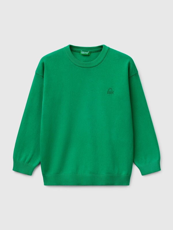 Pull en pur coton avec logo Garçon