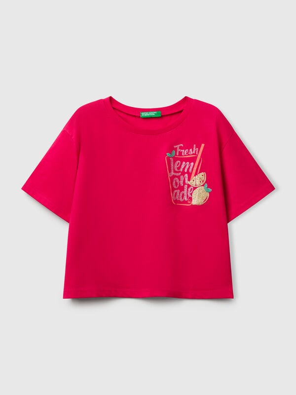 T-shirt avec imprimé pailleté Filles