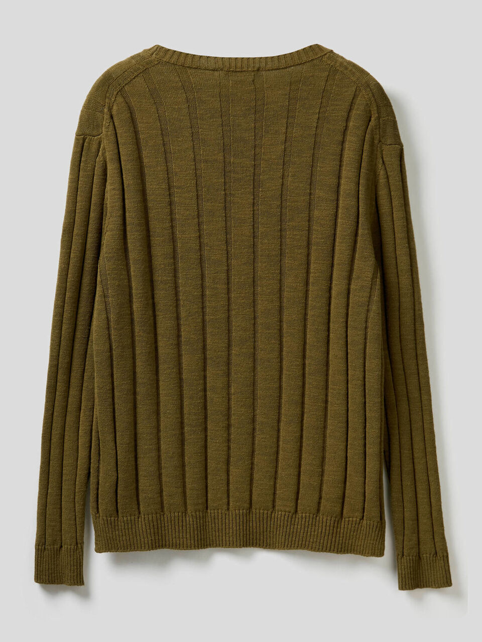 Pull à côtes en mélange de coton et lin image number 2