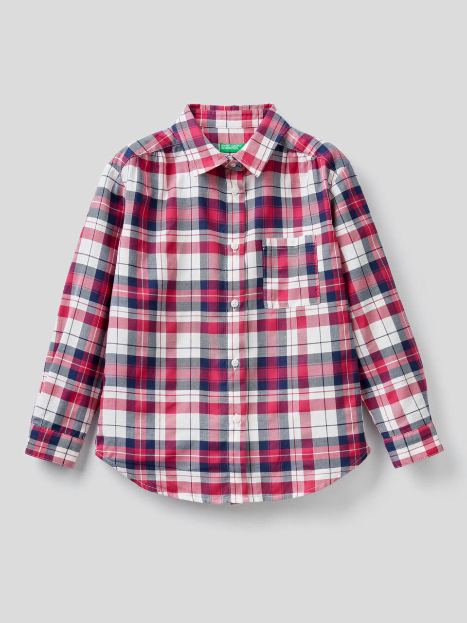 Chemise à carreaux en coton mélangé image number 1