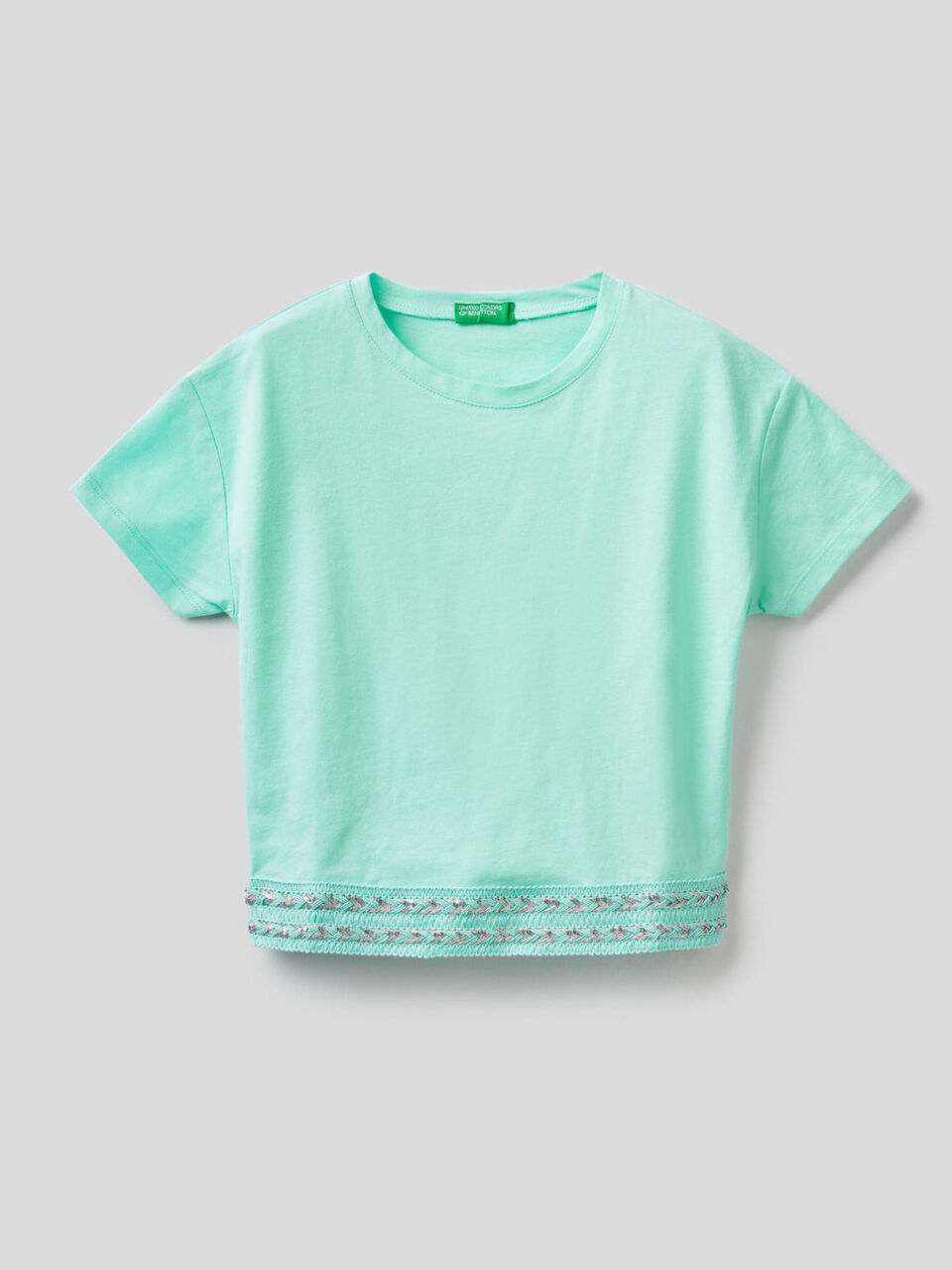 T-shirt en coton avec coupe cropped image number 1