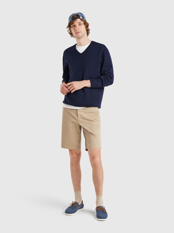 Bermuda chino en coton stretch Homme