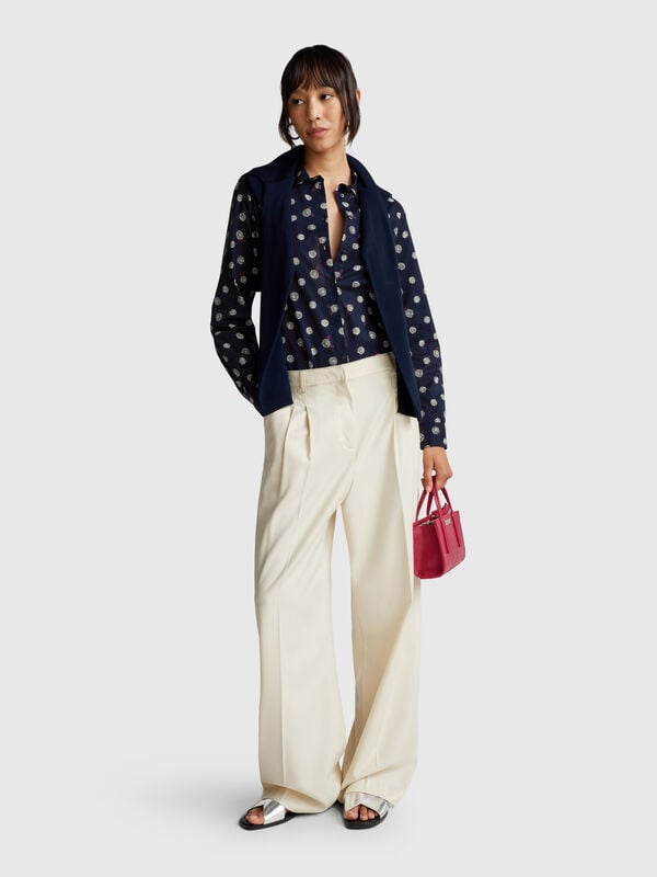 Chemise à motifs en coton léger Femme