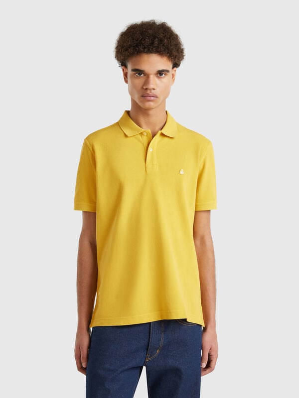 Polo regular jaune moutarde Homme