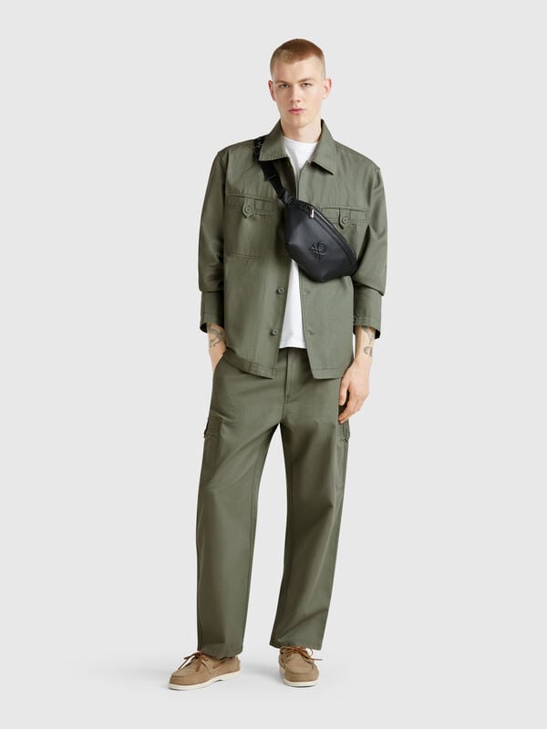 Pantalon cargo en lin mélangé Homme