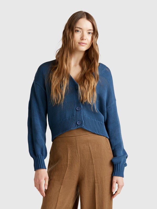 Cardigan tricoté 100% coton Femme