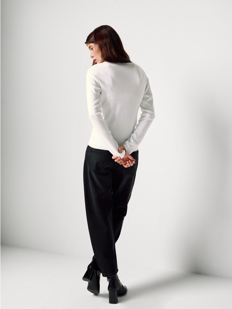 V NECK SWEATER L/S Femme image number null