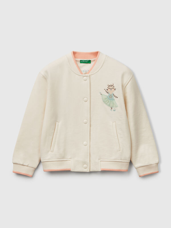 Bomber en molleton de coton mélangé Filles