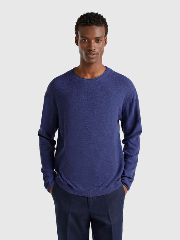 Pull en lin et coton mélangés Homme