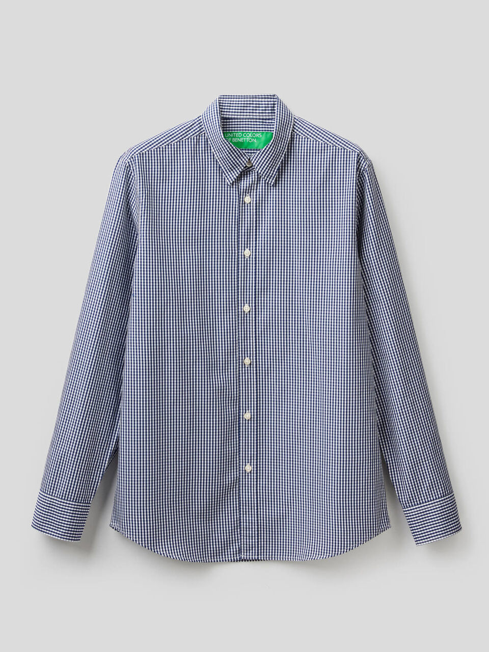 Chemise coupe slim en coton tissé teint image number 1