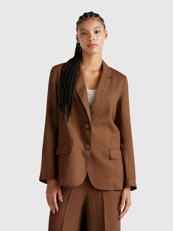 Blazer en pur lin Femme
