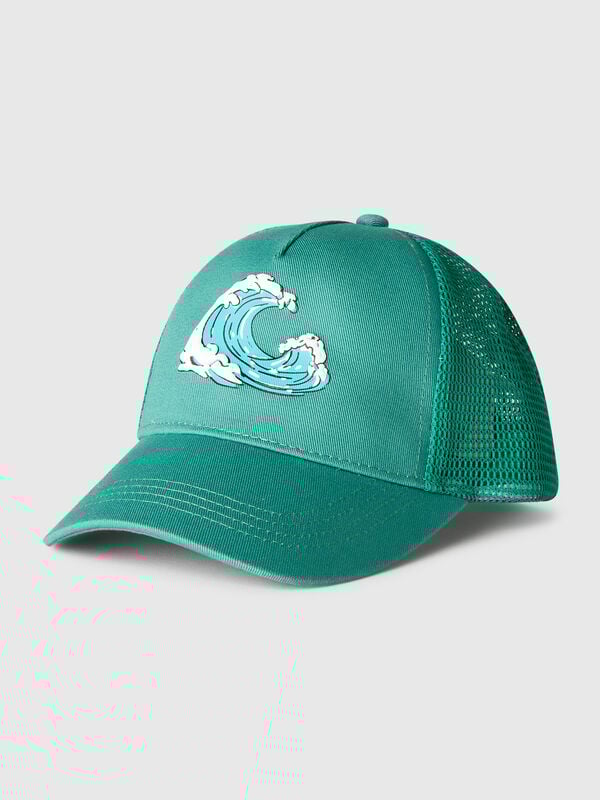 Casquette de baseball en coton et maille Garçon