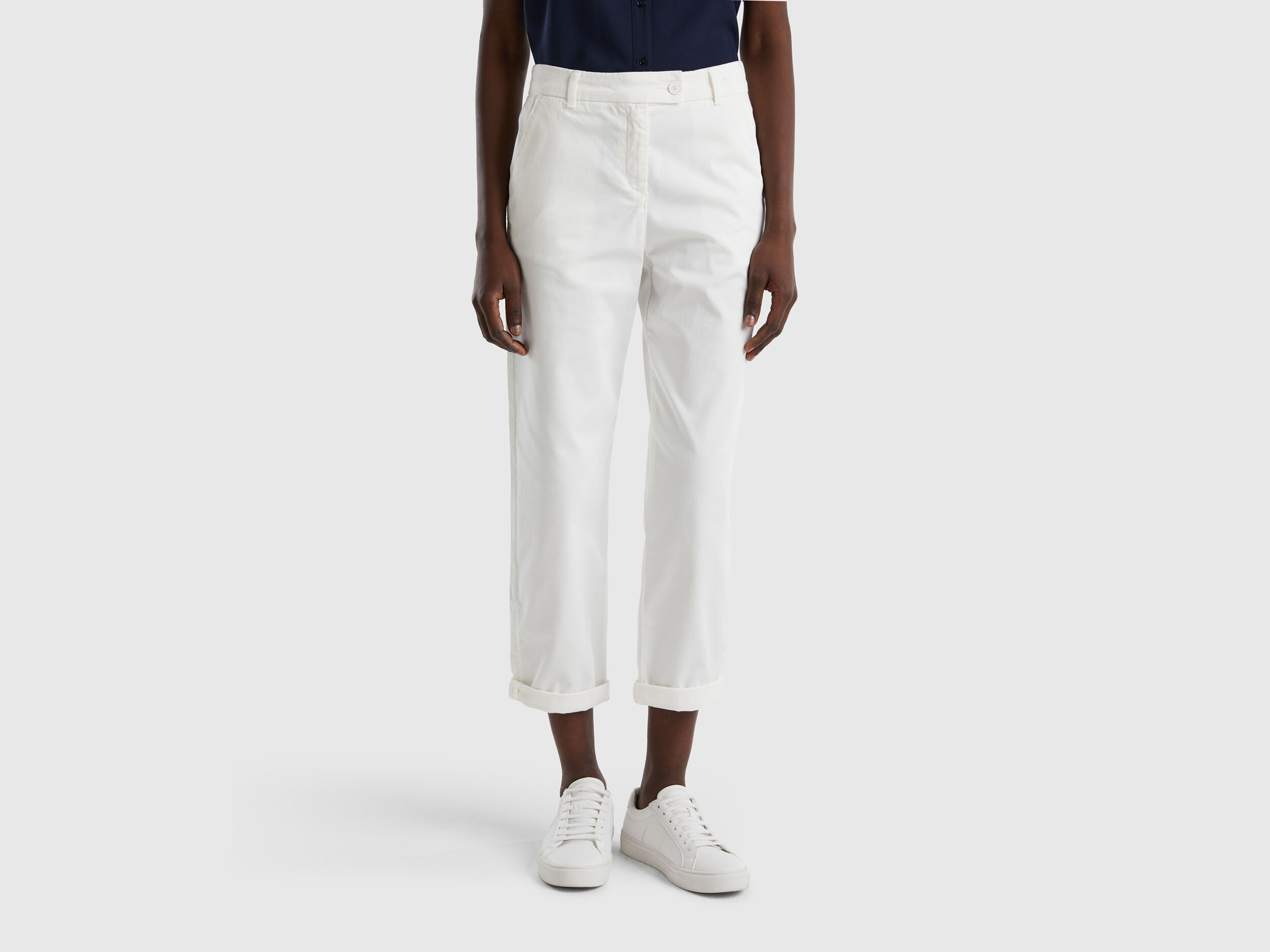 Pantalon coton stretch femme sales