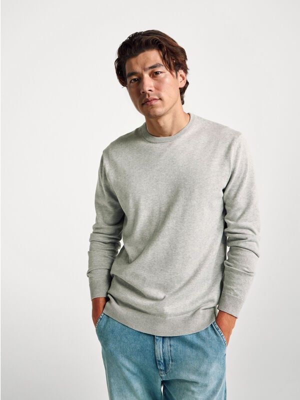 Pull col rond 100% coton Homme