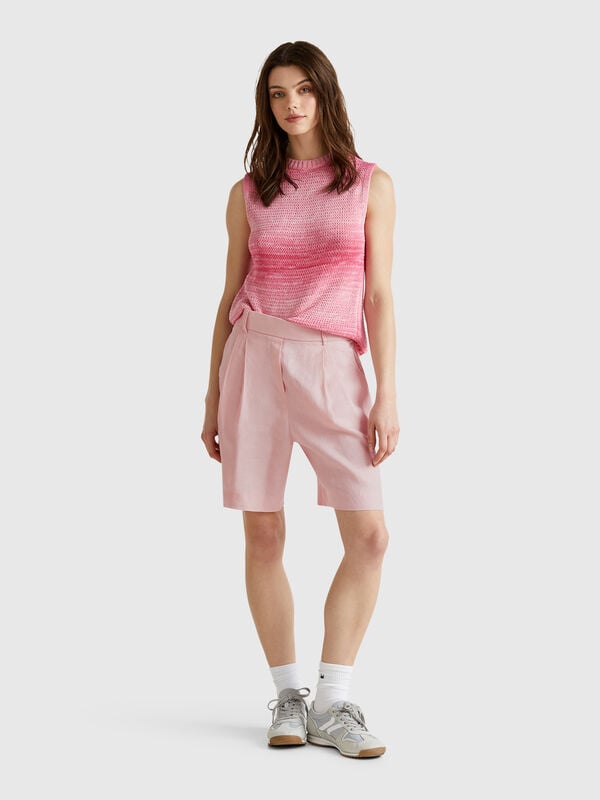 Bermuda 100% lin Femme