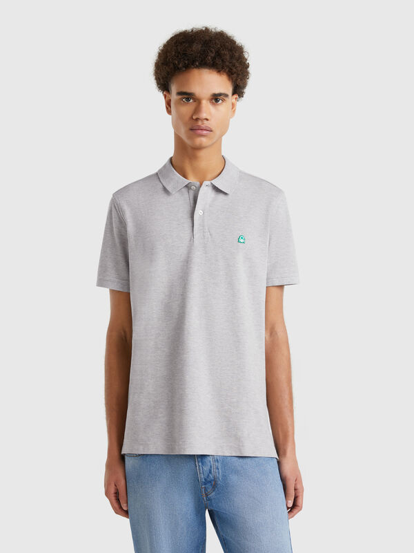 Polo regular gris chiné Homme