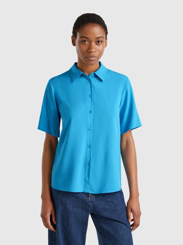 Chemise manches 3/4 en viscose Femme