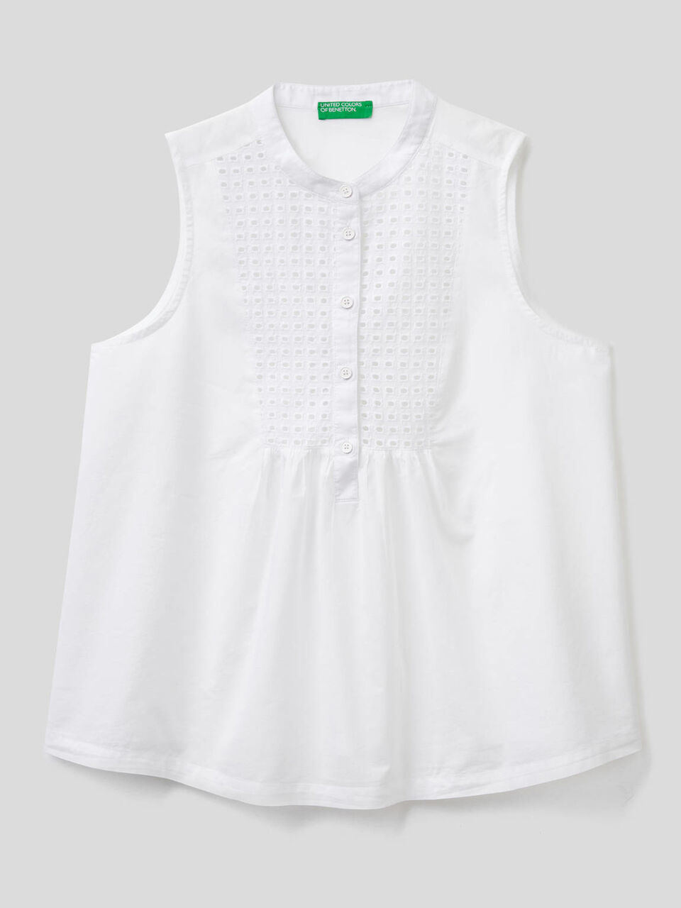 Blouse sans manches avec bavette brodée image number 1