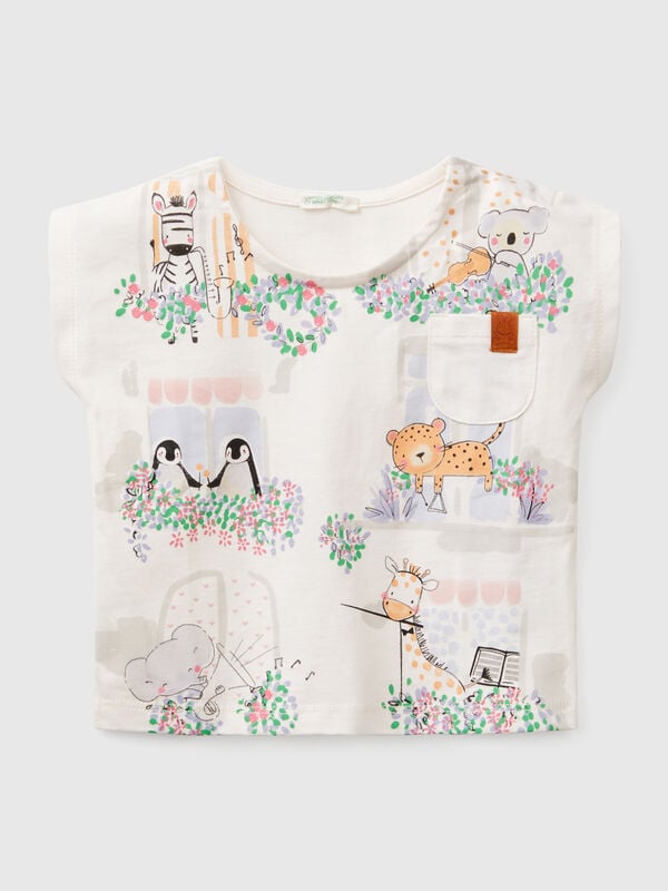 T-shirt en coton à la coupe évasée Naissancede