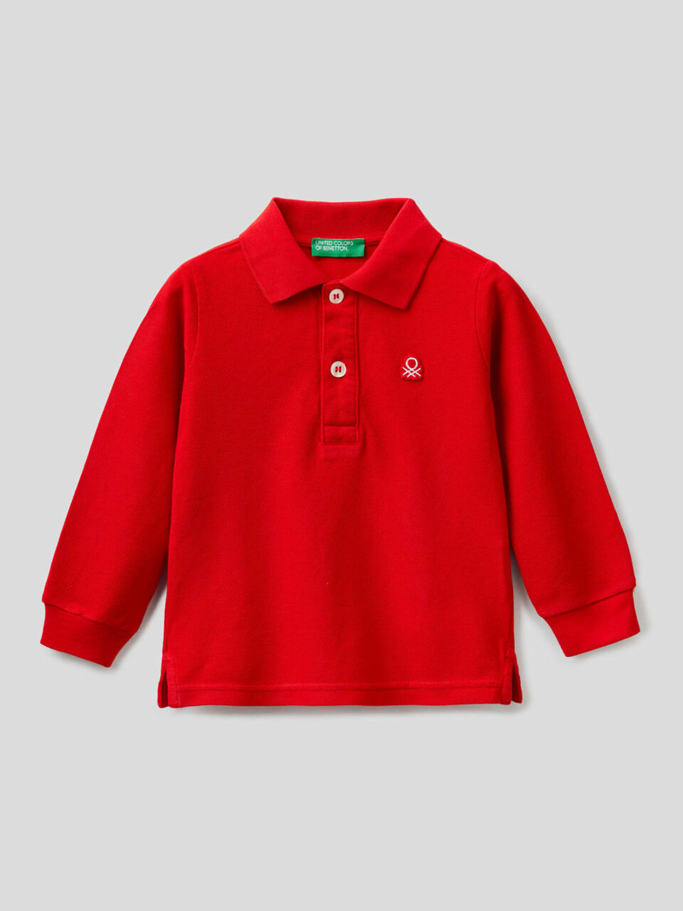 Polo manches longues en coton bio image number 1