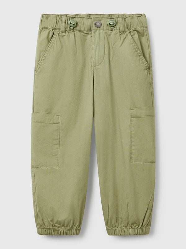 Pantalon parachute en coton stretch Garçon