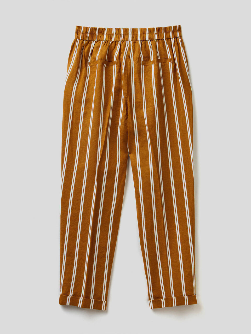 Pantalon 100% lin imprimé à motifs image number 2