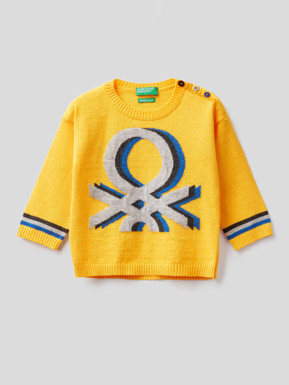 Pull avec motif multicolore en intarsia image number 1