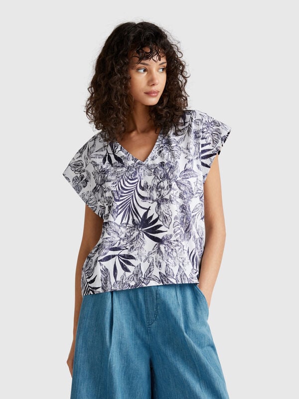 T-shirt à imprimé fleuri Femme