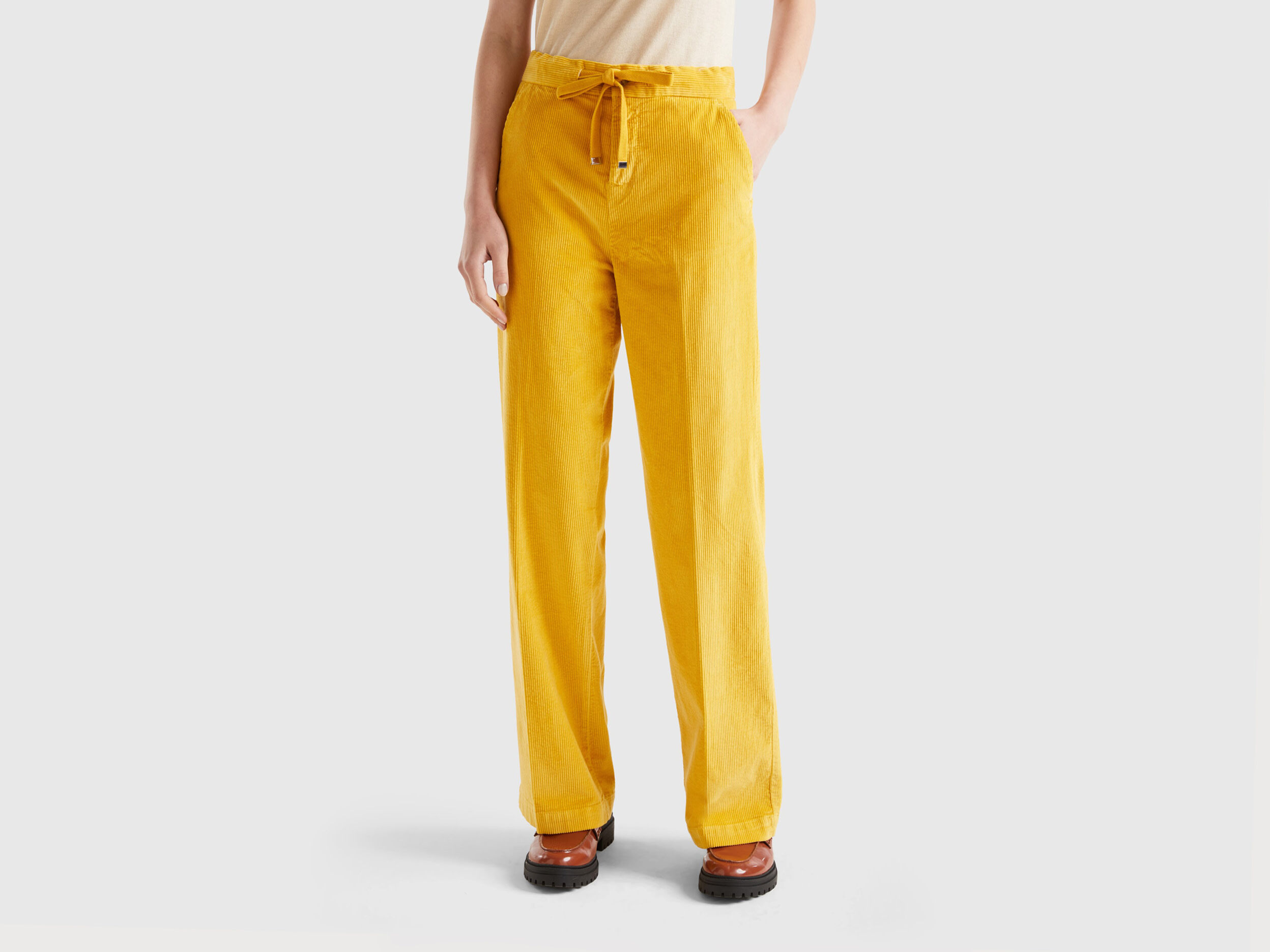 Pantalon online velours jaune