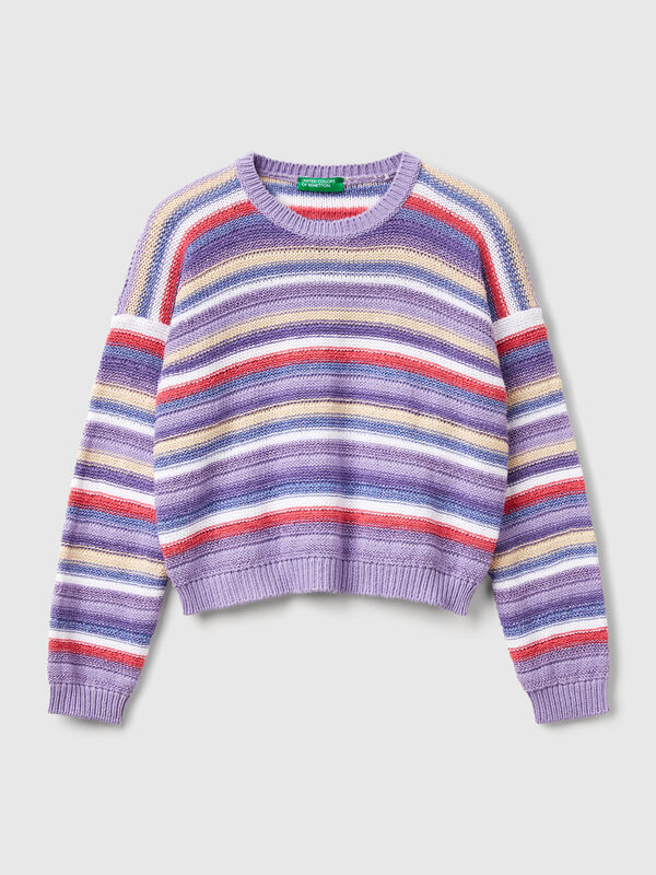 Pull rayé multicolore avec lurex Filles