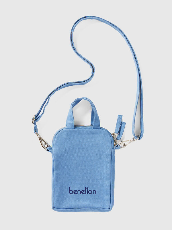 Étui pour téléphone bleu ciel en pur coton