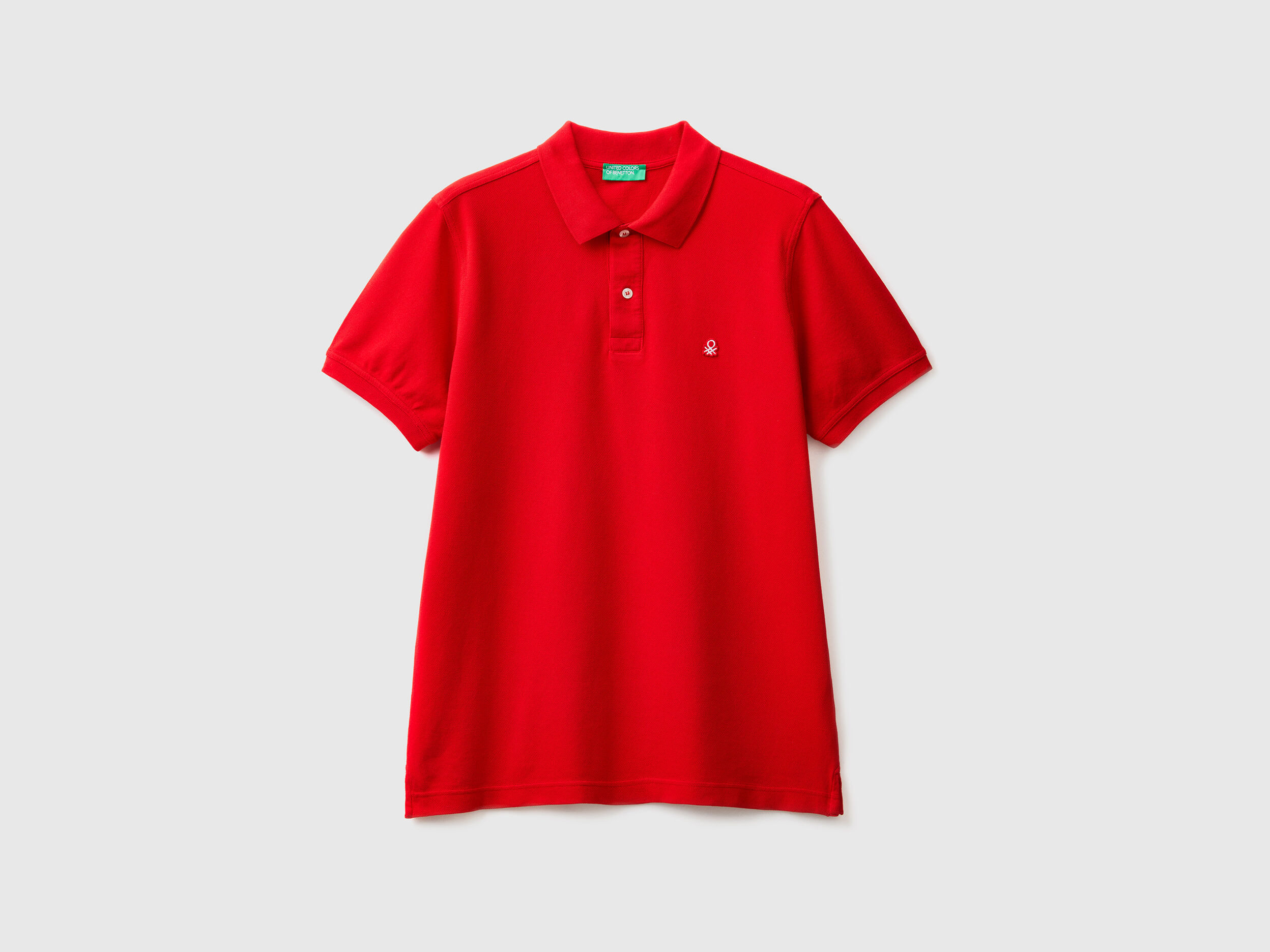 Polo rouge coupe droite Rouge Benetton