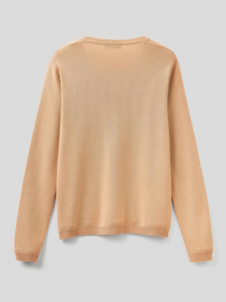 Pull en pur coton avec col en V image number 2