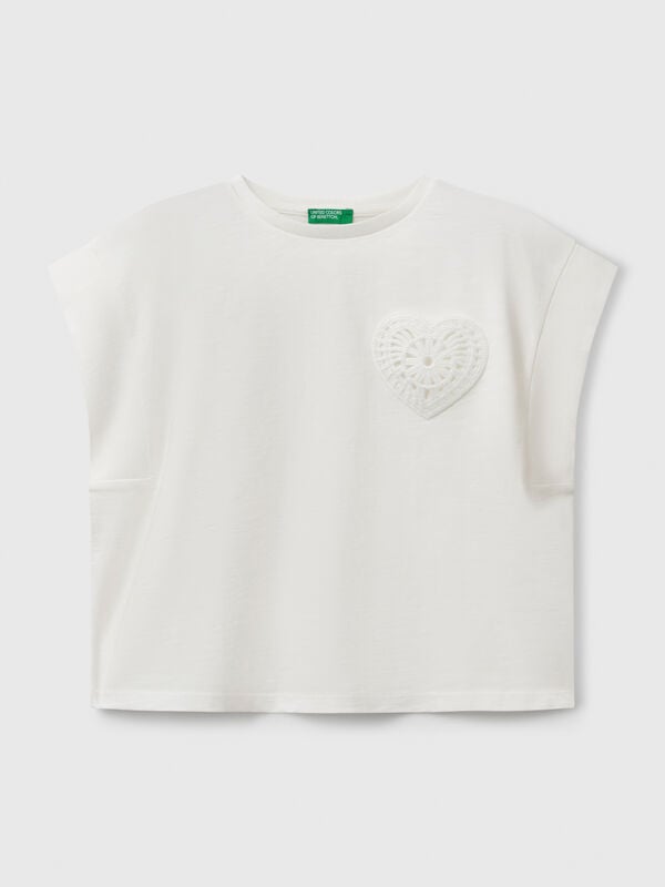 T-shirt avec patch macramé Filles