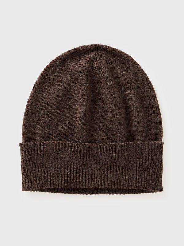 Bonnet marron en pure laine mérinos Femme