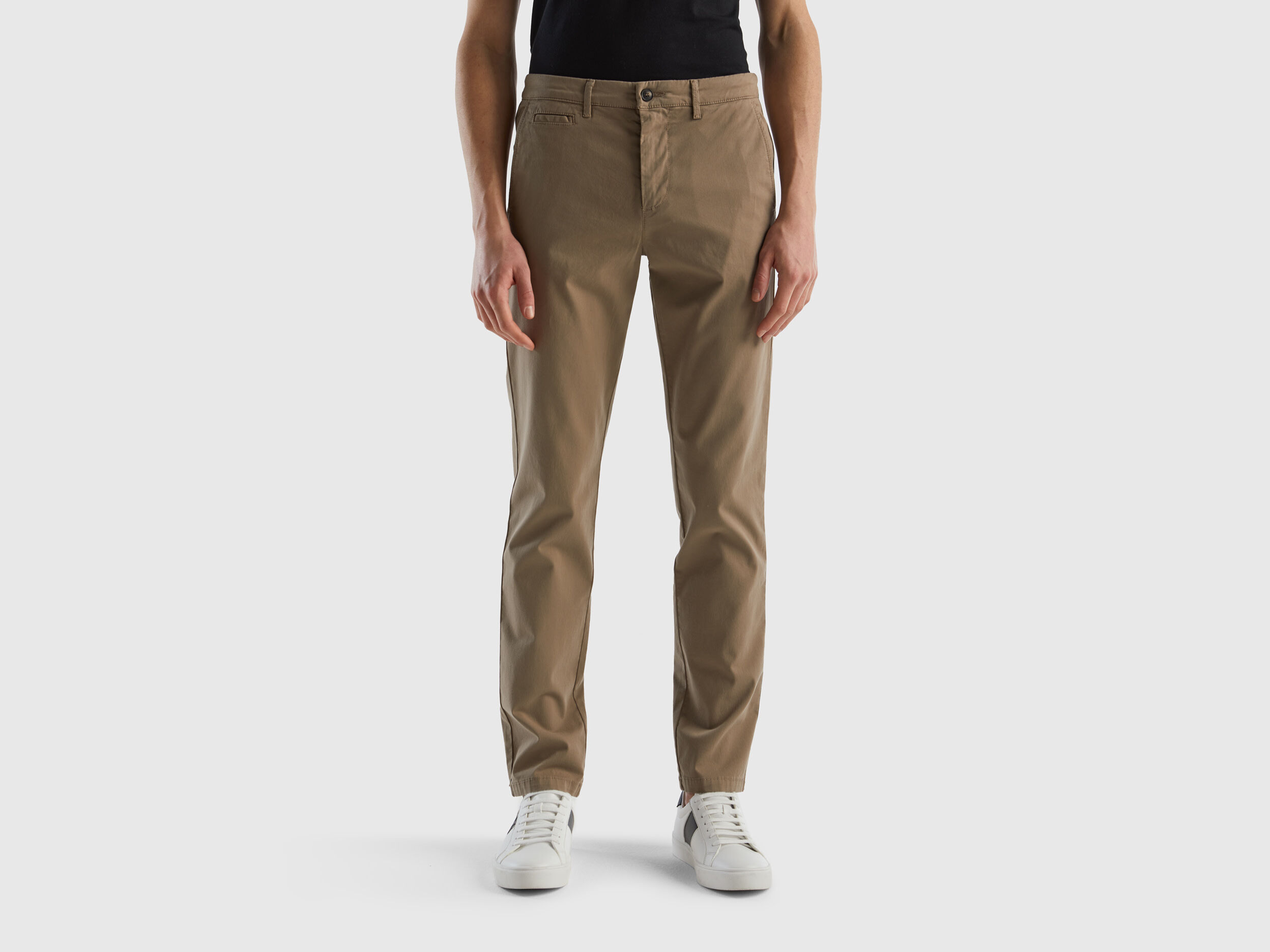 Chino coupe slim gris tourterelle Tourterelle Benetton