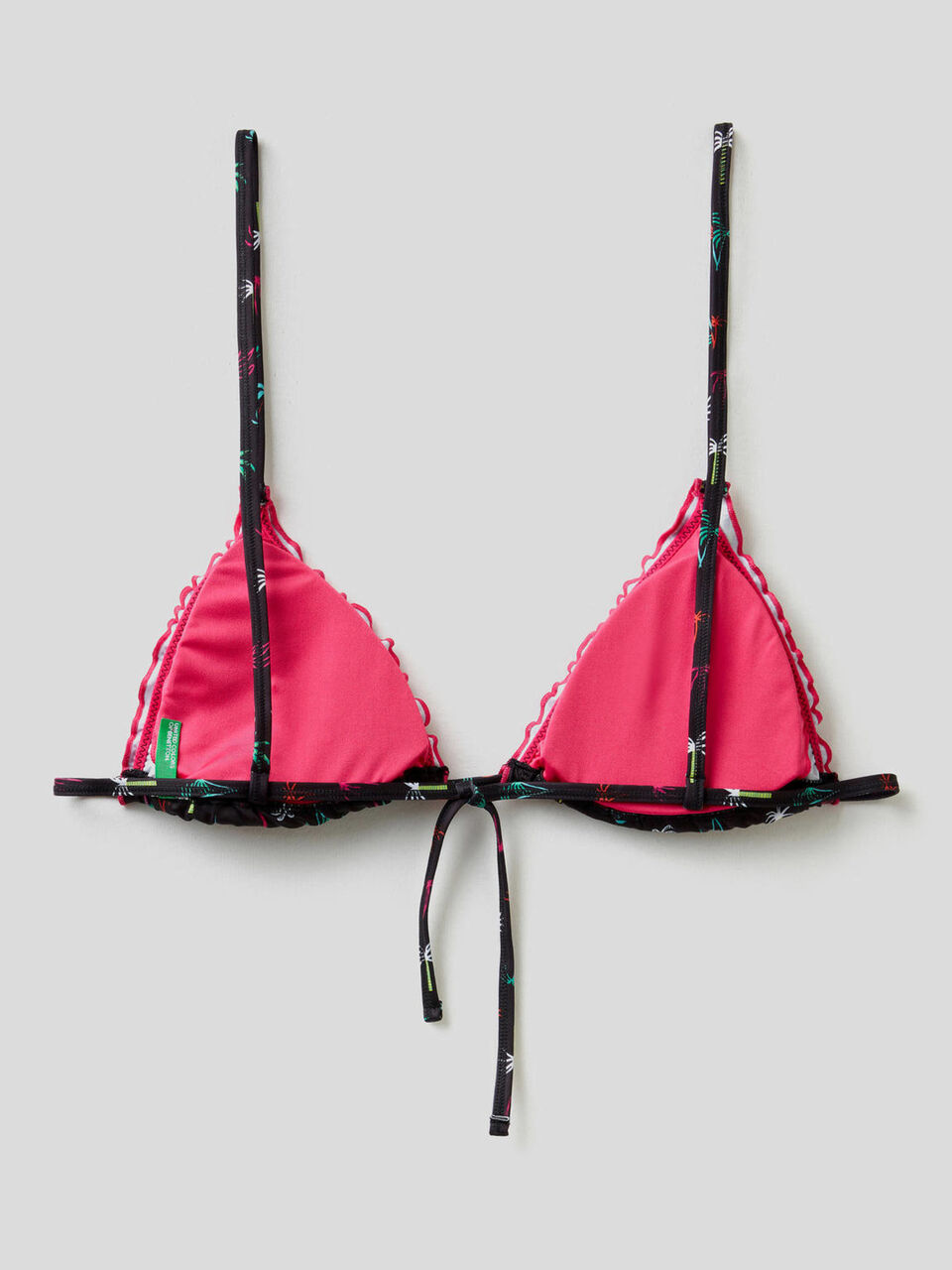 Haut de maillot modèle triangle imprimé palmiers image number 2