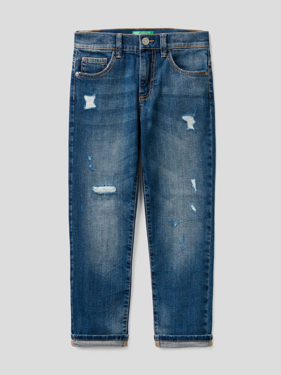Jeans en coton stretch avec déchirures image number 1