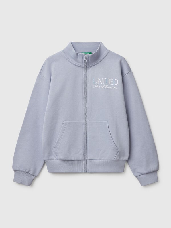 Sweatshirt avec fermeture éclair et col montant Filles