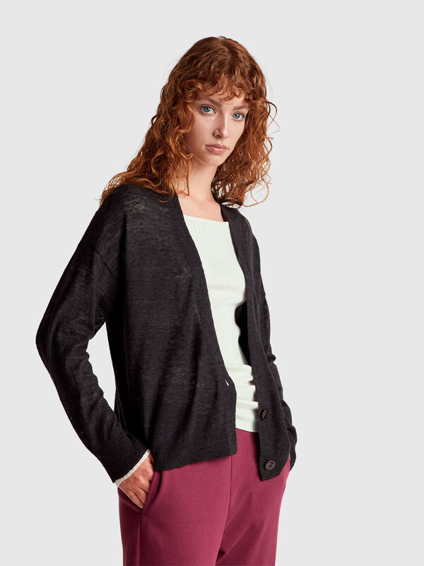 Cardigan léger en mélange d'alpaga Femme