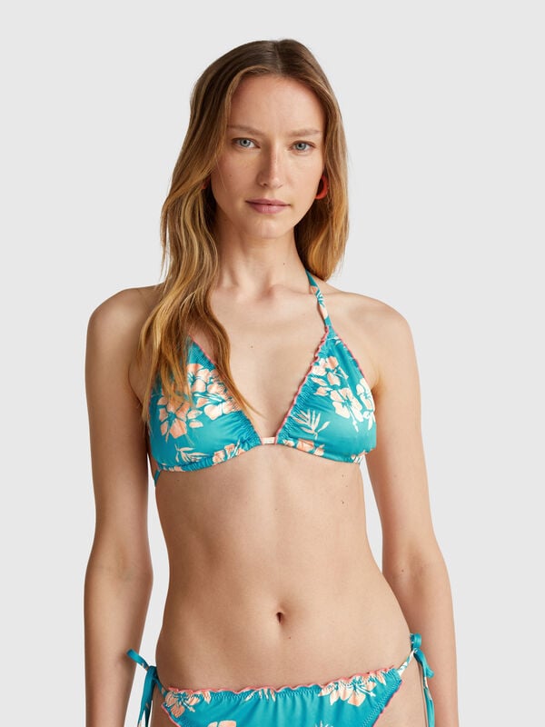 Triangle de plage rembourré imprimé fleurs Femme