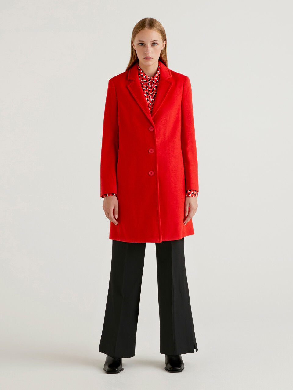 Stile Benetton Duffle-coat rouge style d\u00e9contract\u00e9 Mode Manteaux Duffle-coats 