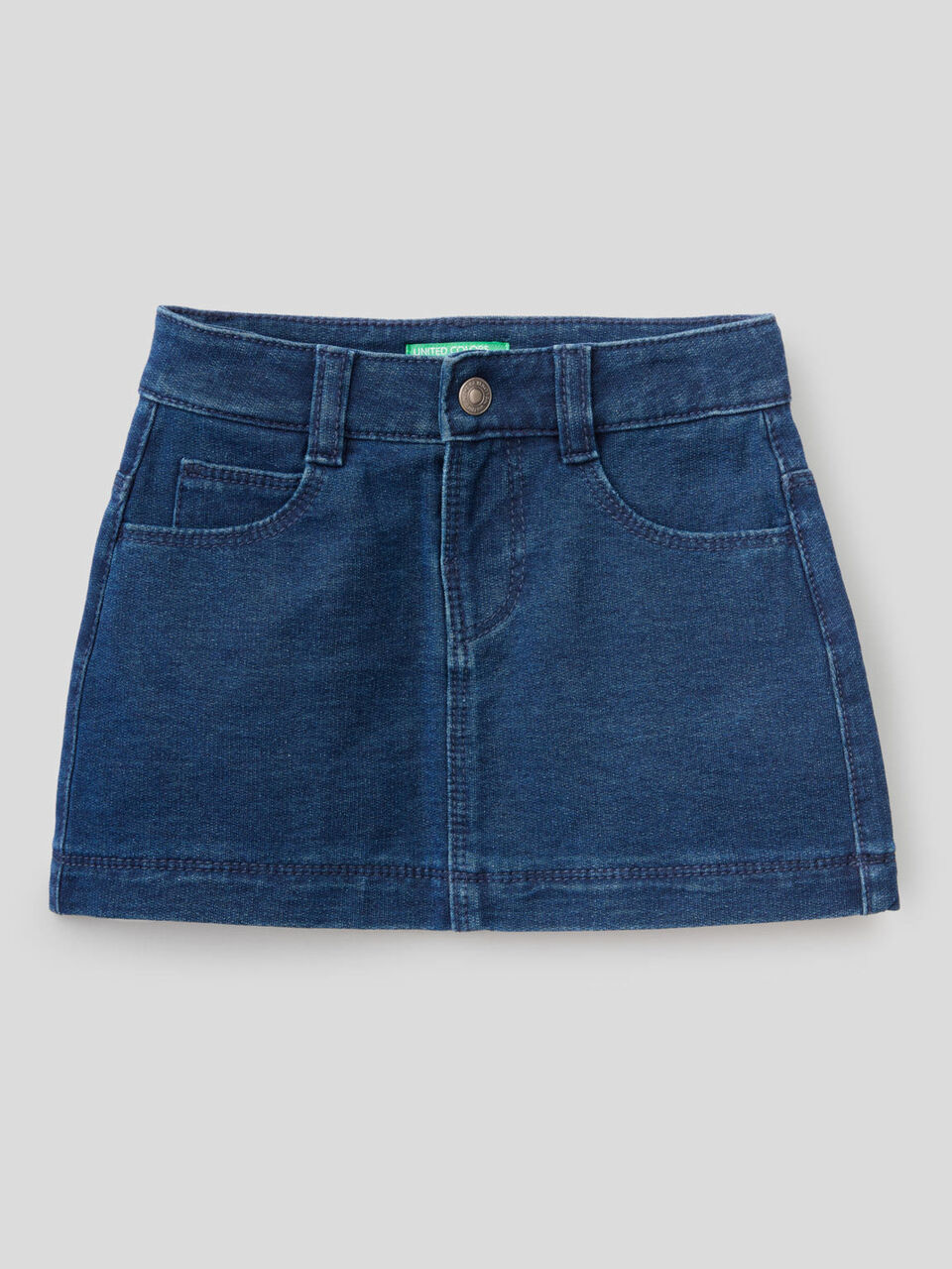 Mini-jupe en molleton effet denim image number 1