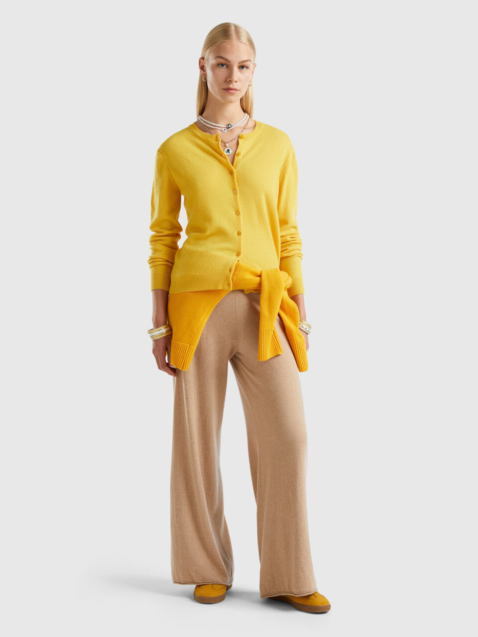 Pantalon beige online ample