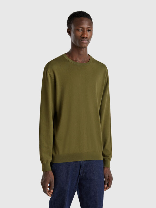 Pull 100 % coton à col rond Homme