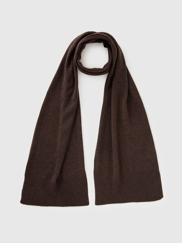 Écharpe marron en pure laine mérinos Femme