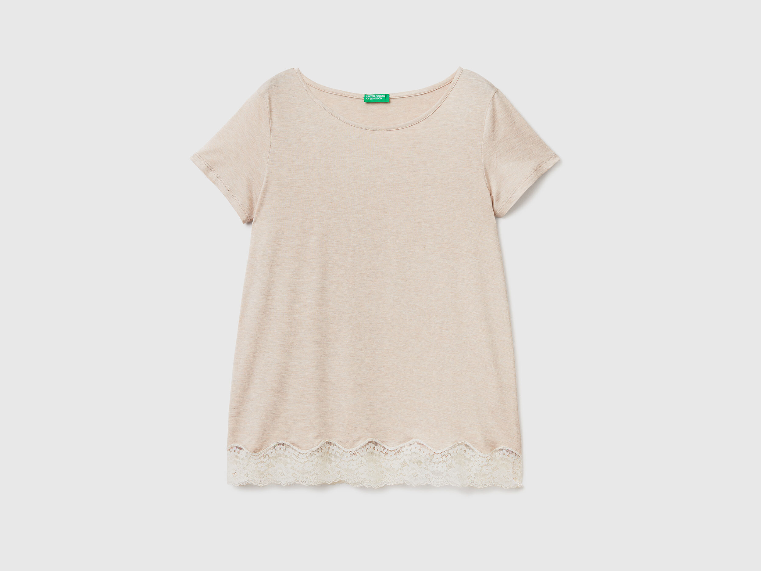 T shirt dentelle beige discount