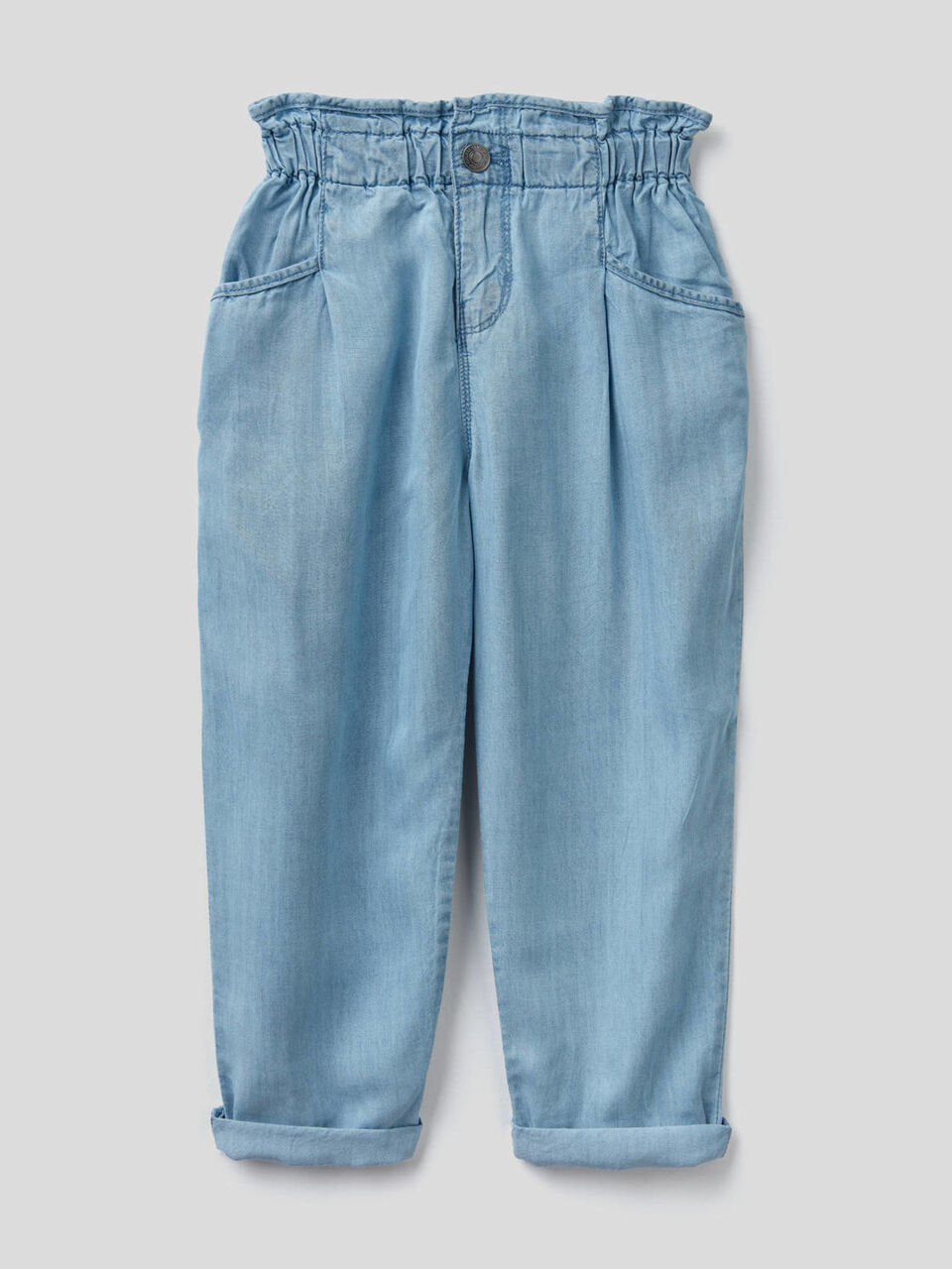 Pantalon paperbag en jeans léger image number 1